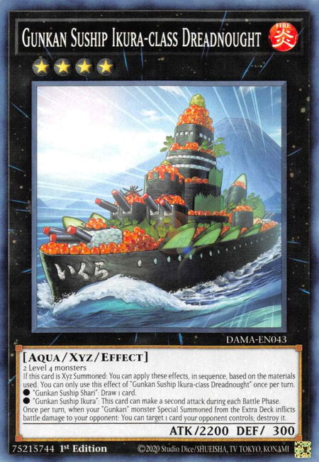 Gunkan Suship Ikura-class Dreadnought - Dawn of Majesty YuGiOh trading card