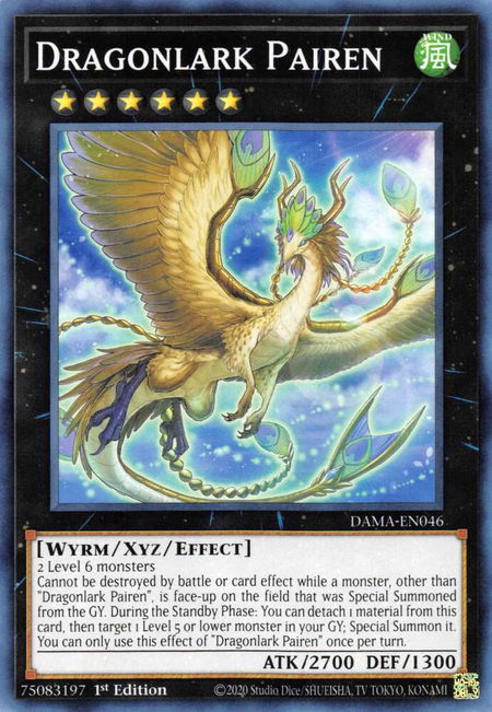 Dragonlark Pairen - Dawn of Majesty YuGiOh trading card