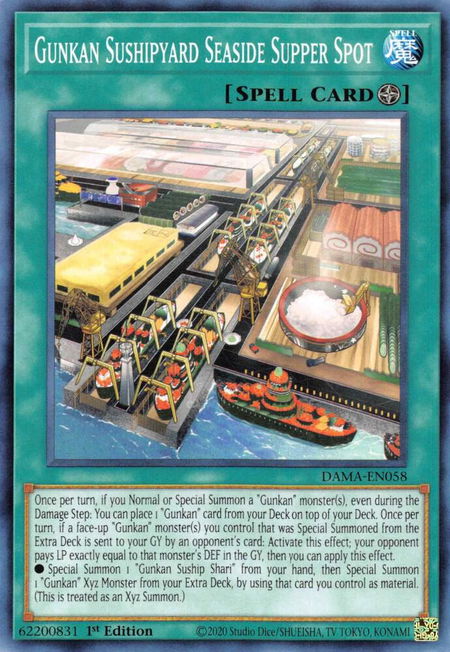 Gunkan Sushipyard Seaside Supper Spot - Dawn of Majesty YuGiOh trading card