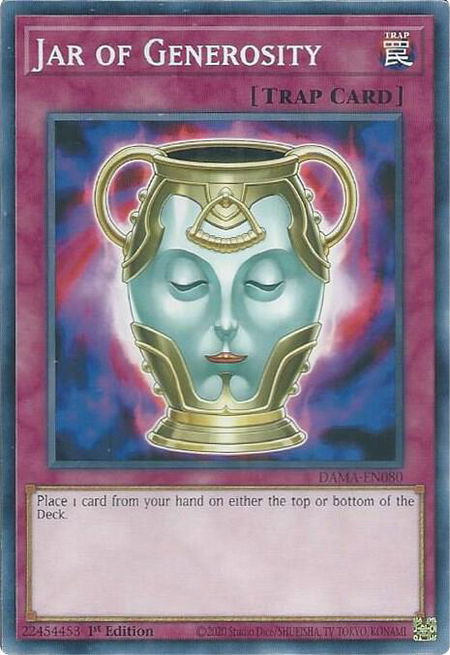 Jar of Generosity - Dawn of Majesty YuGiOh trading card