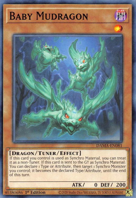 Baby Mudragon - Dawn of Majesty YuGiOh trading card