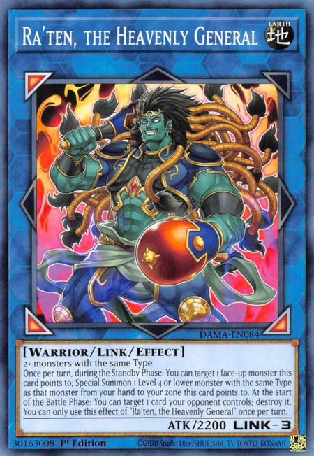 Ra'ten, the Heavenly General - Dawn of Majesty YuGiOh trading card