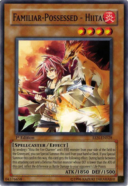 Familiar-Possessed - Hiita trading card from Elemental Energy Familiar-Possessed - Hiita - Elemental Energy YuGiOh trading card