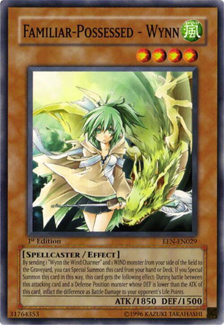 Familiar-Possessed - Wynn trading card from Elemental Energy Familiar-Possessed - Wynn - Elemental Energy YuGiOh trading card
