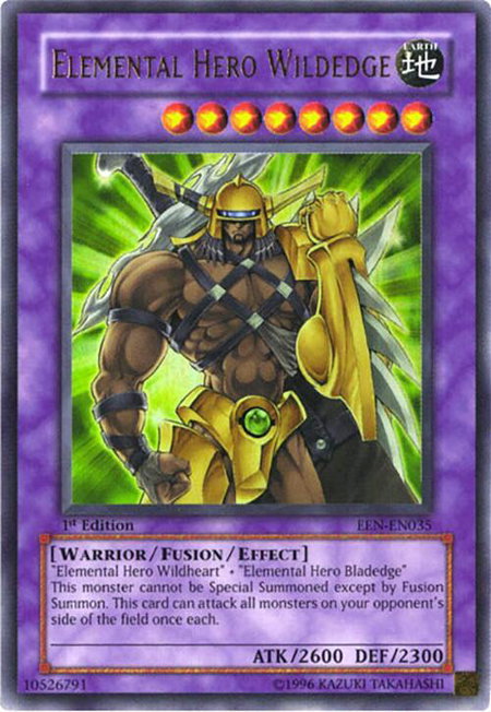 Elemental Hero Wildedge trading card from Elemental Energy Elemental Hero Wildedge - Elemental Energy YuGiOh trading card