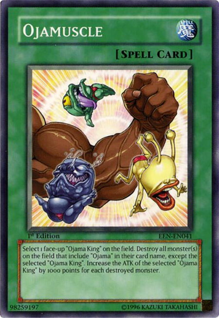 Ojamuscle trading card from Elemental Energy Ojamuscle - Elemental Energy YuGiOh trading card