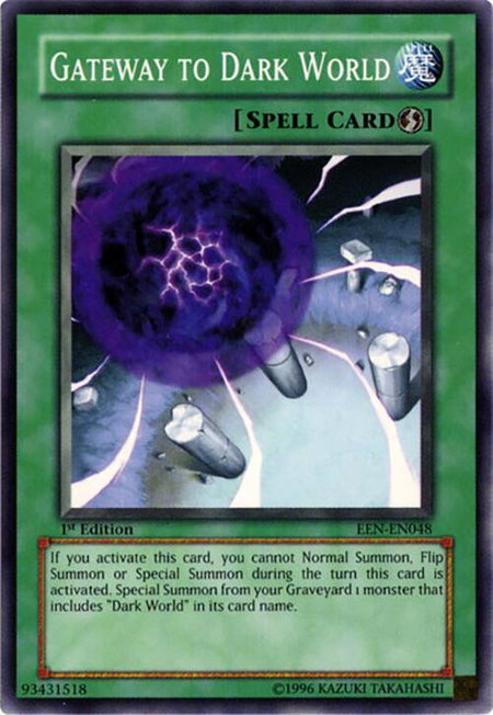 Gateway to Dark World trading card from Elemental Energy Gateway to Dark World - Elemental Energy YuGiOh trading card