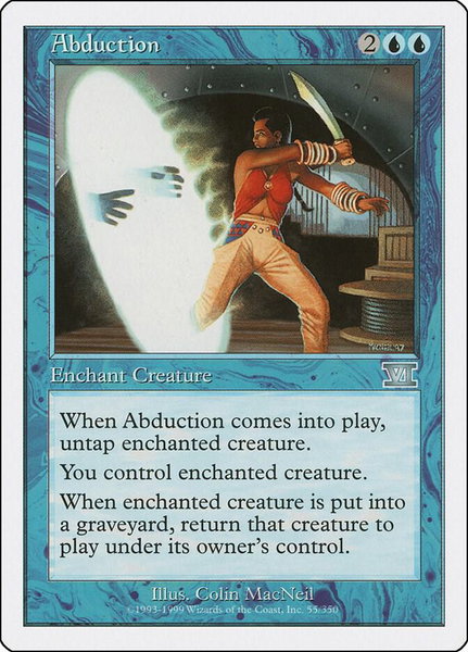 Abduction trading card from Classic Sixth Edition Abduction - Classic Sixth Edition Magic: The Gathering trading card