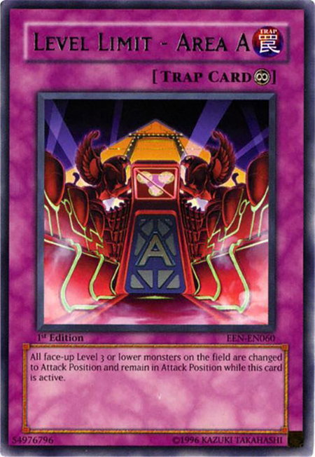 Level Limit - Area A trading card from Elemental Energy Level Limit - Area A - Elemental Energy YuGiOh trading card