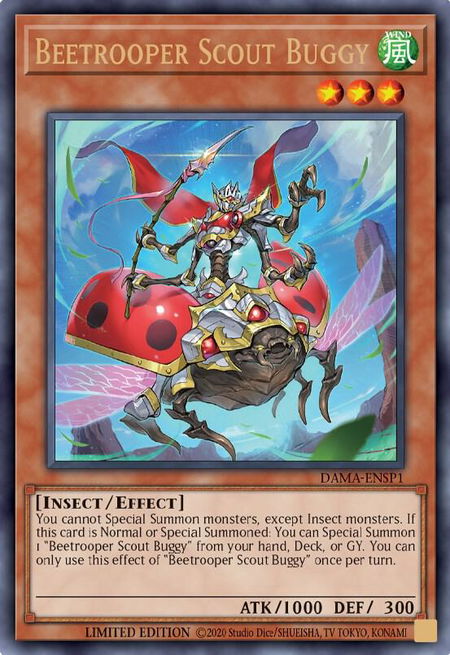 Beetrooper Scout Buggy (DAMA-ENSP1) - Dawn of Majesty YuGiOh trading card