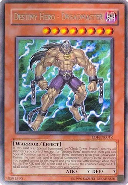 Destiny Hero - Dreadmaster (EOJ-EN004K) trading card from Redemption Replacement Destiny Hero - Dreadmaster (EOJ-EN004K) - Redemption Replacement YuGiOh trading card