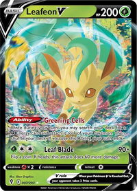 Leafeon V - SWSH07: Evolving Skies (SWSH07) #007/203 - Ultra Rare Pokémon Trading Card