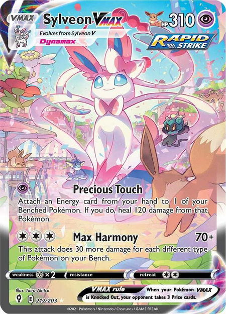 Sylveon VMAX (Alternate Art Secret) - SWSH07: Evolving Skies Pokémon trading card