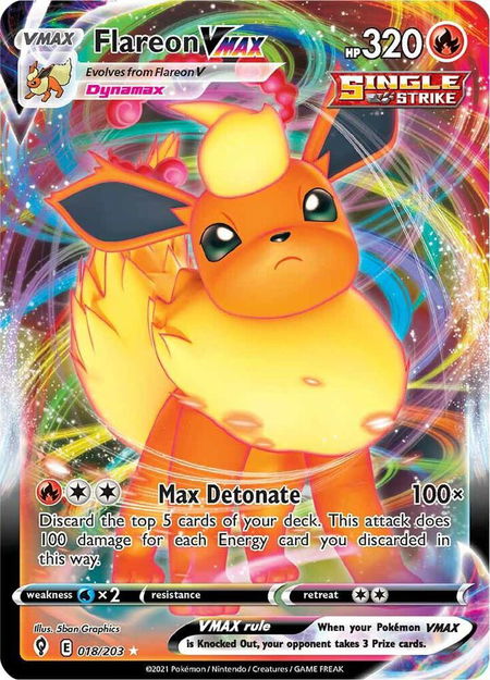 Flareon VMAX - SWSH07: Evolving Skies Pokémon trading card