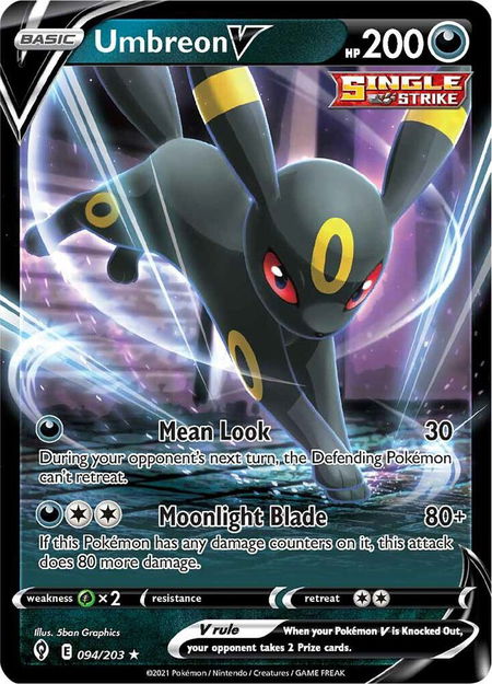 Umbreon V - SWSH07: Evolving Skies Pokémon trading card