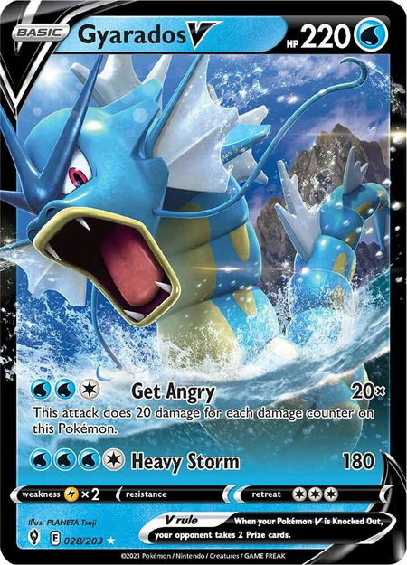 Gyarados V - SWSH07: Evolving Skies Pokémon trading card