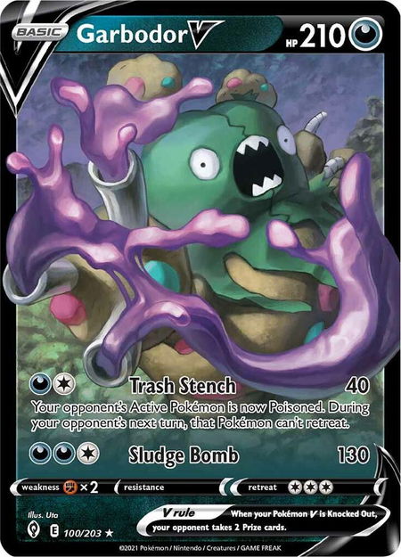 Garbodor V - SWSH07: Evolving Skies Pokémon trading card