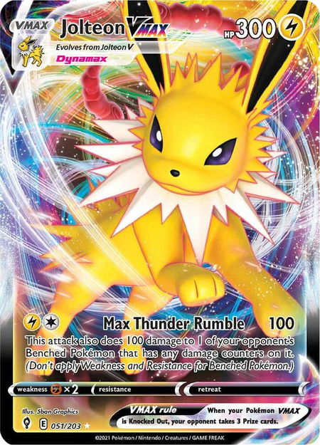 Jolteon VMAX - SWSH07: Evolving Skies Pokémon trading card