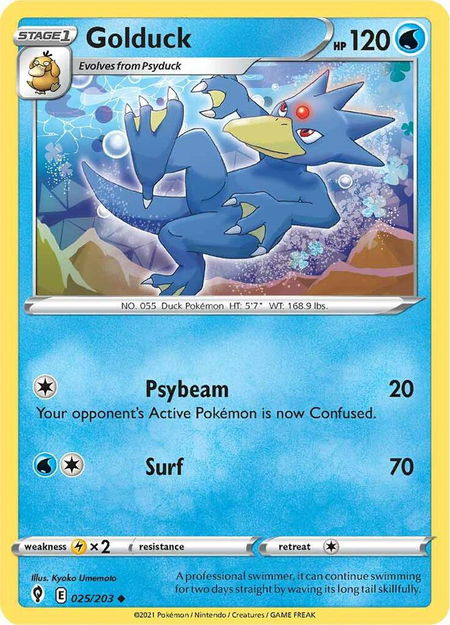 Golduck - SWSH07: Evolving Skies Pokémon trading card