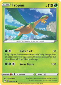 Tropius - SWSH07: Evolving Skies (SWSH07) #006/203 - Rare Pokémon Trading Card