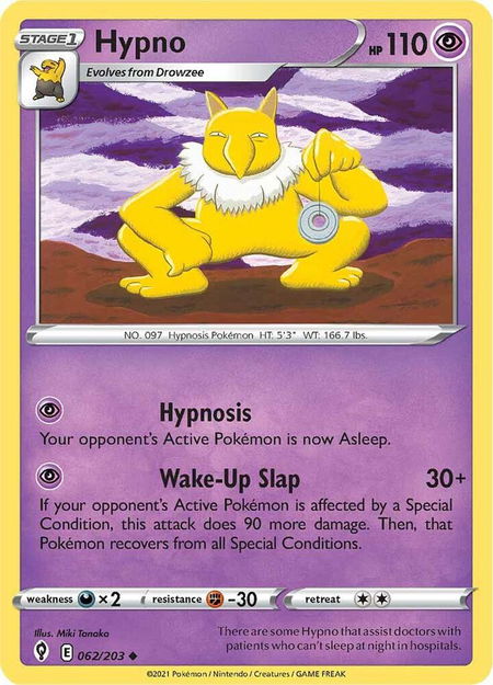 Hypno - SWSH07: Evolving Skies Pokémon trading card