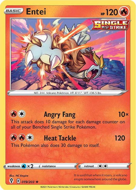 Entei - SWSH07: Evolving Skies Pokémon trading card
