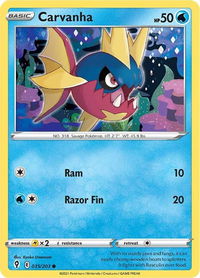 Carvanha - SWSH07: Evolving Skies (SWSH07) #035/203 - Common Pokémon Trading Card