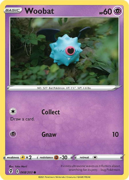 Woobat - SWSH07: Evolving Skies Pokémon trading card