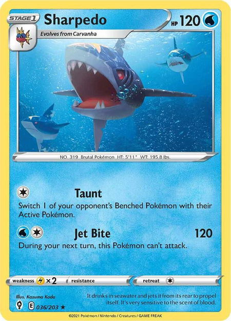 Sharpedo - SWSH07: Evolving Skies Pokémon trading card