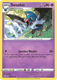 Swoobat - SWSH07: Evolving Skies (SWSH07) #069/203 - Uncommon Pokémon Trading Card