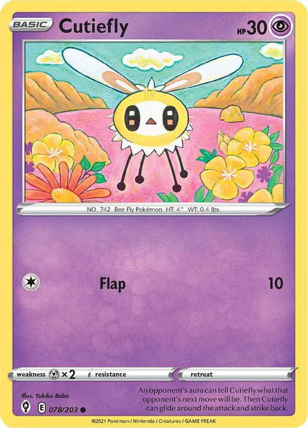 Cutiefly - SWSH07: Evolving Skies Pokémon trading card