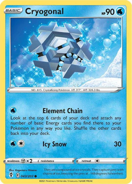 Cryogonal - SWSH07: Evolving Skies Pokémon trading card