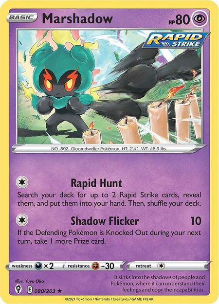 Marshadow - SWSH07: Evolving Skies Pokémon trading card