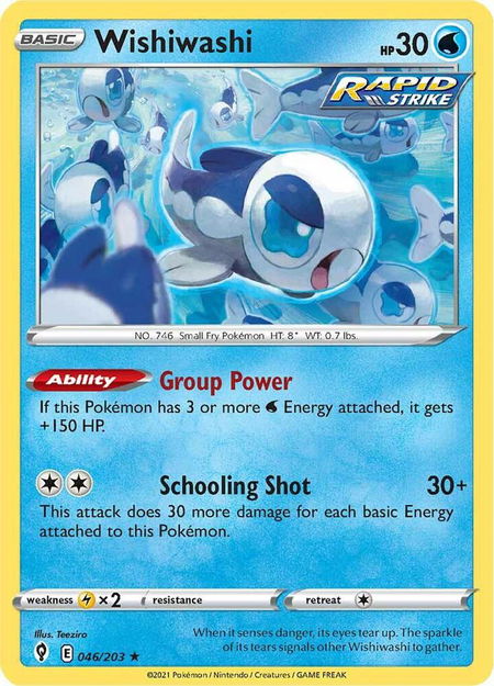Wishiwashi - SWSH07: Evolving Skies Pokémon trading card
