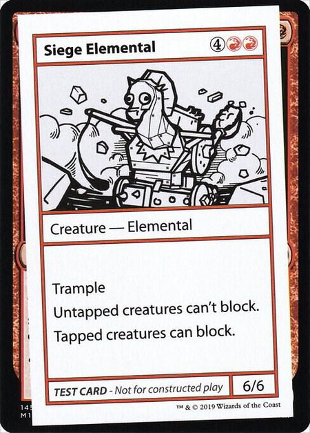 Siege Elemental (No PW Symbol) - Mystery Booster: Convention Edition Exclusives Magic: The Gathering trading card