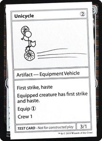 Unicycle (No PW Symbol) - Mystery Booster: Convention Edition Exclusives (CMB1) #null - Special Magic: The Gathering Trading Card