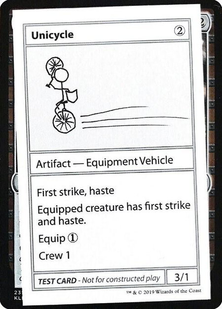 Unicycle (No PW Symbol) - Mystery Booster: Convention Edition Exclusives Magic: The Gathering trading card