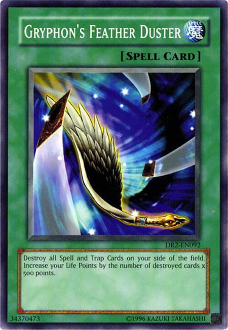 Gryphon's Feather Duster trading card from Dark Revelation Volume 2 Gryphon's Feather Duster - Dark Revelation Volume 2 YuGiOh trading card