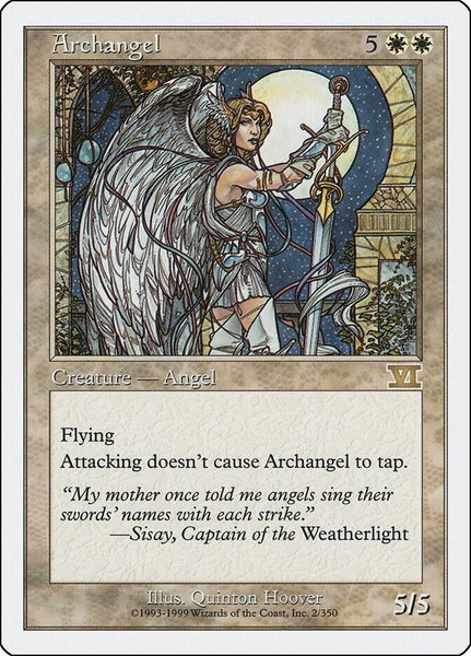 Archangel trading card from Classic Sixth Edition Archangel - Classic Sixth Edition Magic: The Gathering trading card