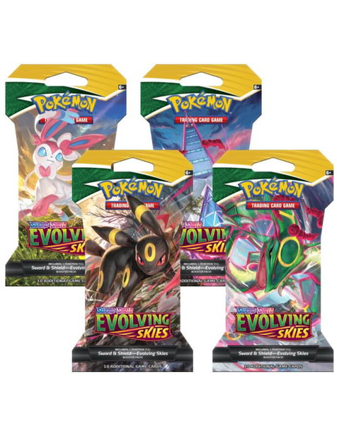 Evolving Skies Sleeved Booster Pack Art Bundle [Set of 4] - SWSH07: Evolving Skies Pokémon trading card