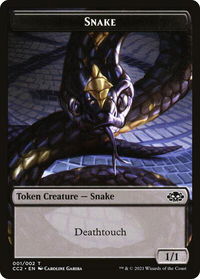 Snake // Zombie Double-Sided Token - Commander Collection: Black (CC2) #null - Token Magic: The Gathering Trading Card