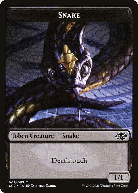 Snake // Zombie Double-Sided Token trading card from Commander Collection: Black Snake // Zombie Double-Sided Token - Commander Collection: Black Magic: The Gathering trading card