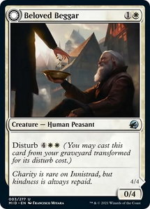 Beloved Beggar - Innistrad: Midnight Hunt (MID) #3 - Uncommon Magic: The Gathering Trading Card
