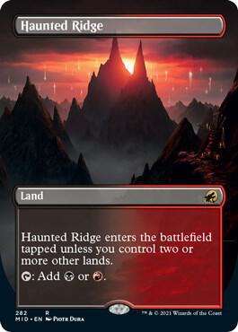 Haunted Ridge (Borderless) - Innistrad: Midnight Hunt Magic: The Gathering trading card