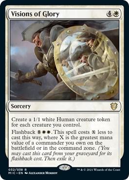 Visions of Glory trading card from Commander: Innistrad: Midnight Hunt Visions of Glory - Commander: Innistrad: Midnight Hunt Magic: The Gathering trading card