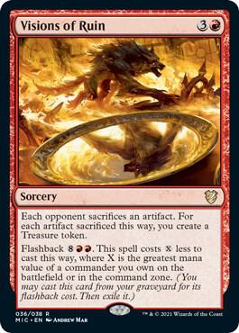 Visions of Ruin trading card from Commander: Innistrad: Midnight Hunt Visions of Ruin - Commander: Innistrad: Midnight Hunt Magic: The Gathering trading card