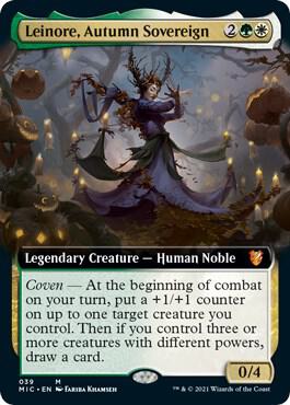 Leinore, Autumn Sovereign (Extended Art) trading card from Commander: Innistrad: Midnight Hunt Leinore, Autumn Sovereign (Extended Art) - Commander: Innistrad: Midnight Hunt Magic: The Gathering trading card