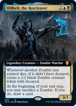 Wilhelt, the Rotcleaver (Extended Art) trading card from Commander: Innistrad: Midnight Hunt Wilhelt, the Rotcleaver (Extended Art) - Commander: Innistrad: Midnight Hunt Magic: The Gathering trading card