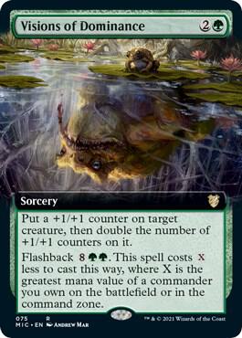 Visions of Dominance (Extended Art) trading card from Commander: Innistrad: Midnight Hunt Visions of Dominance (Extended Art) - Commander: Innistrad: Midnight Hunt Magic: The Gathering trading card