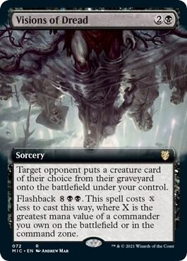 Visions of Dread (Extended Art) trading card from Commander: Innistrad: Midnight Hunt Visions of Dread (Extended Art) - Commander: Innistrad: Midnight Hunt Magic: The Gathering trading card